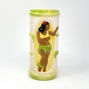 Tikis Grill & Bar Waikiki Hula Dancer Girl Mug Hawaii Tre Lani 7.5" Barware Cup